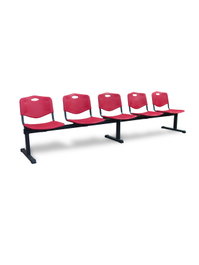 Piqueras y Crespo Banc d'attente 5 places rouge sans bras