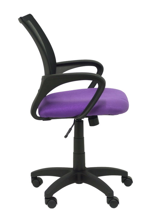 Chaise Vianos Mécanisme d'inclinaison tissu Violet Maille Noir Structure polyamide noire Accoudoirs fixes Sans appui-tête Roulettes en nylon 50 mm
