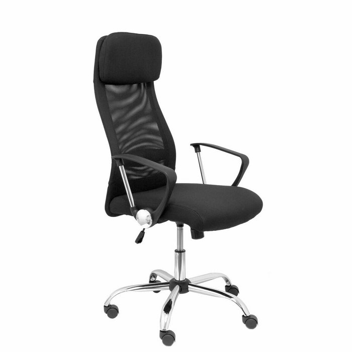 FORÖL Chaise de Bureau Esteras Noir avec Appui-tête et Accoudoirs Fixes