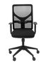 Chaise Motilla Synchro 3 positions tissu Noir Base pyramidale noire Accoudoir 1D Sans appui-tête Roulettes 65mm nylon