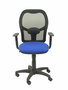 Chaise Alocén Synchro 3 positions tissu Bleu Maille Noir Structure polyamide noire Accoudoir 1D Sans appui-tête Roulettes en nylon 50 mm