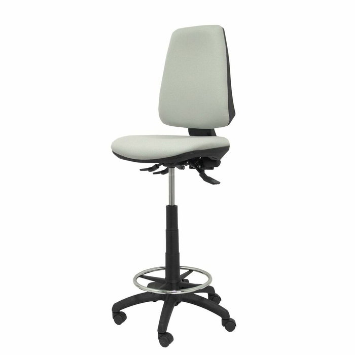 Tabouret Taburete Elche Asynchrone Tissu Gris clair Structure polyamide noire Sans accoudoirs Sans appui-tête Roulettes en nylon 50 mm