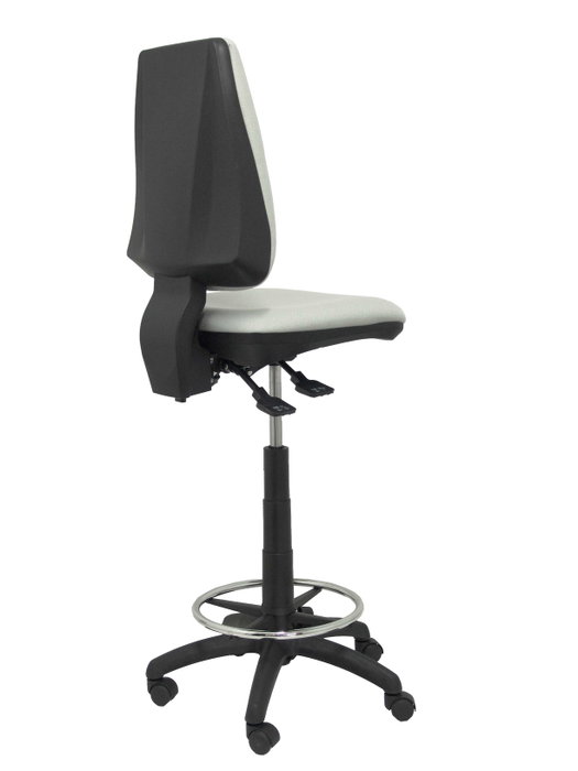Tabouret Taburete Elche Asynchrone Tissu Gris clair Structure polyamide noire Sans accoudoirs Sans appui-tête Roulettes en nylon 50 mm