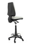 Tabouret Taburete Elche Asynchrone Tissu Gris clair Structure polyamide noire Sans accoudoirs Sans appui-tête Roulettes en nylon 50 mm