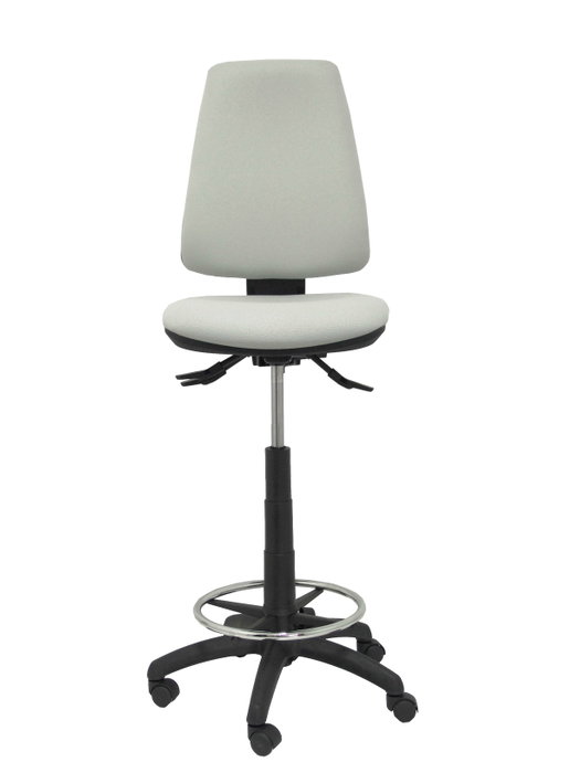 Tabouret Taburete Elche Asynchrone Tissu Gris clair Structure polyamide noire Sans accoudoirs Sans appui-tête Roulettes en nylon 50 mm