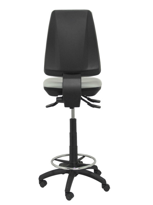 Tabouret Taburete Elche Asynchrone Tissu Gris clair Structure polyamide noire Sans accoudoirs Sans appui-tête Roulettes en nylon 50 mm