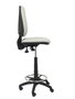 Tabouret Taburete Elche Asynchrone Tissu Gris clair Structure polyamide noire Sans accoudoirs Sans appui-tête Roulettes en nylon 50 mm