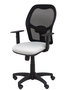 Chaise Alocén Synchro 3 positions tissu Gris clair Maille Noir Structure polyamide noire Accoudoir 1D Sans appui-tête Roulettes en nylon 50 mm