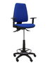 Tabouret Taburete Elche Asynchrone Tissu Bleu Structure polyamide noire Accoudoir 1D Sans appui-tête Roulettes en nylon 50 mm
