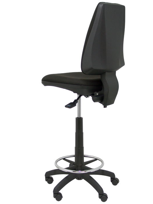 Tabouret Taburete Elche Asynchrone Tissu Noir Structure polyamide noire Sans accoudoirs Sans appui-tête Roulettes en nylon 50 mm