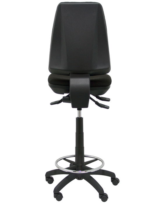 Tabouret Taburete Elche Asynchrone Tissu Noir Structure polyamide noire Sans accoudoirs Sans appui-tête Roulettes en nylon 50 mm