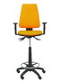 Tabouret Taburete Elche Asynchrone Cuir écologique Orange Structure polyamide noire Accoudoir 1D Sans appui-tête Roulettes en nylon 50 mm