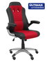 Silla gaming Talave con mecanismo Basculante tapizada con Similpiel color Rojo. Equipada con Base poliamida gris, Brazos abatibles y Ruedas de nailon 50 mm