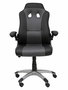 Silla gaming Talave con mecanismo Basculante tapizada con Similpiel color Negro. Equipada con Base poliamida gris, Brazos abatibles y Ruedas de nailon 50 mm