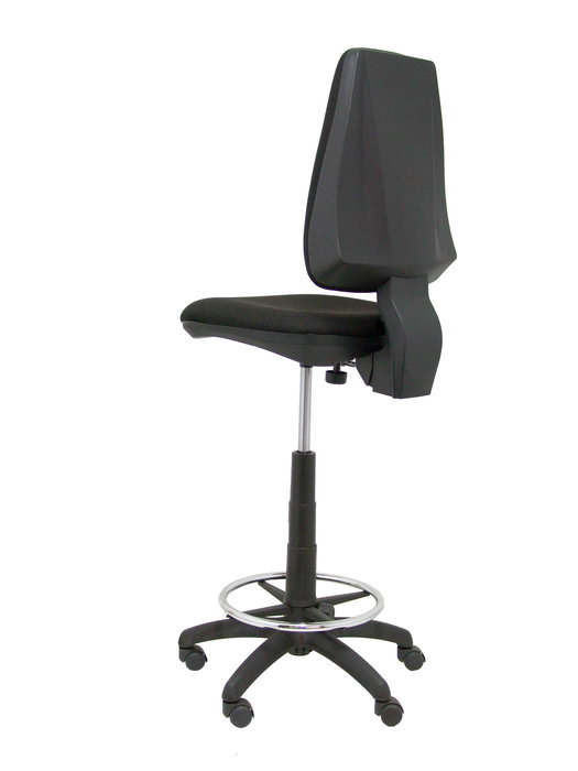 Tabouret Taburete Elche Contact permament de base Tissu Noir Structure polyamide noire Sans accoudoirs Sans appui-tête Roulettes en nylon 50 mm