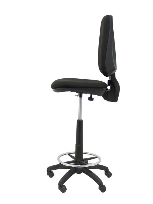 Tabouret Taburete Elche Contact permament de base Tissu Noir Structure polyamide noire Sans accoudoirs Sans appui-tête Roulettes en nylon 50 mm