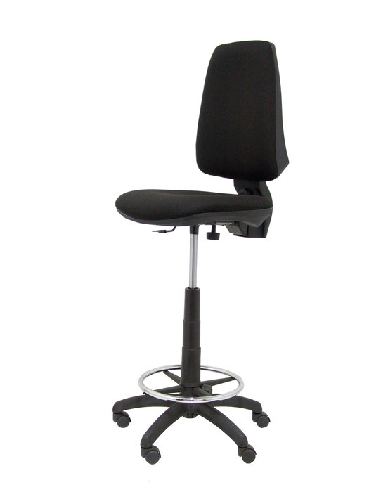 Tabouret Taburete Elche Contact permament de base Tissu Noir Structure polyamide noire Sans accoudoirs Sans appui-tête Roulettes en nylon 50 mm