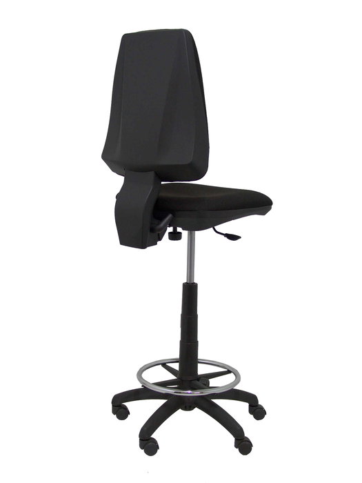 Tabouret Taburete Elche Contact permament de base Tissu Noir Structure polyamide noire Sans accoudoirs Sans appui-tête Roulettes en nylon 50 mm