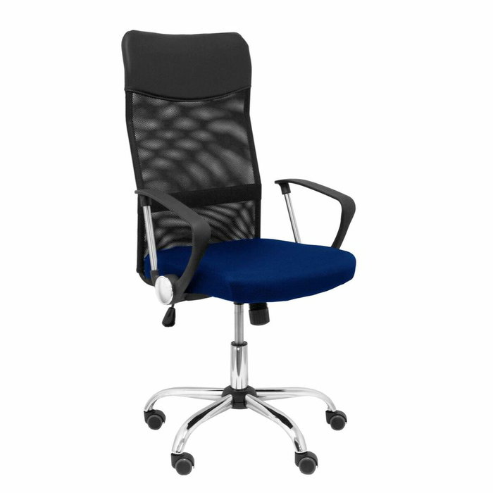 FORÖL Chaise de Bureau Gontar Bleu et Noir avec Accoudoirs Fixes