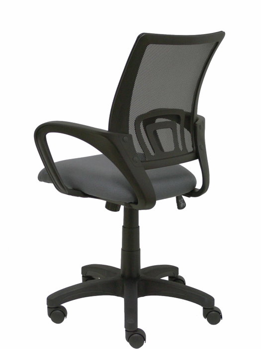 Chaise Vianos Mécanisme d'inclinaison tissu Gris foncé Maille Noir Structure polyamide noire Accoudoirs fixes Sans appui-tête Roulettes en nylon 50 mm
