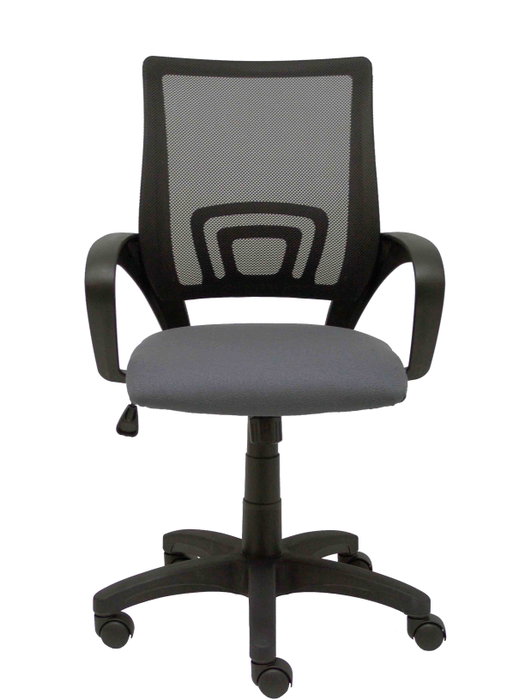 Chaise Vianos Mécanisme d'inclinaison tissu Gris foncé Maille Noir Structure polyamide noire Accoudoirs fixes Sans appui-tête Roulettes en nylon 50 mm