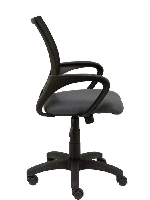 Chaise Vianos Mécanisme d'inclinaison tissu Gris foncé Maille Noir Structure polyamide noire Accoudoirs fixes Sans appui-tête Roulettes en nylon 50 mm