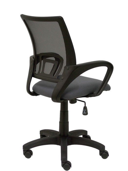 Chaise Vianos Mécanisme d'inclinaison tissu Gris foncé Maille Noir Structure polyamide noire Accoudoirs fixes Sans appui-tête Roulettes en nylon 50 mm