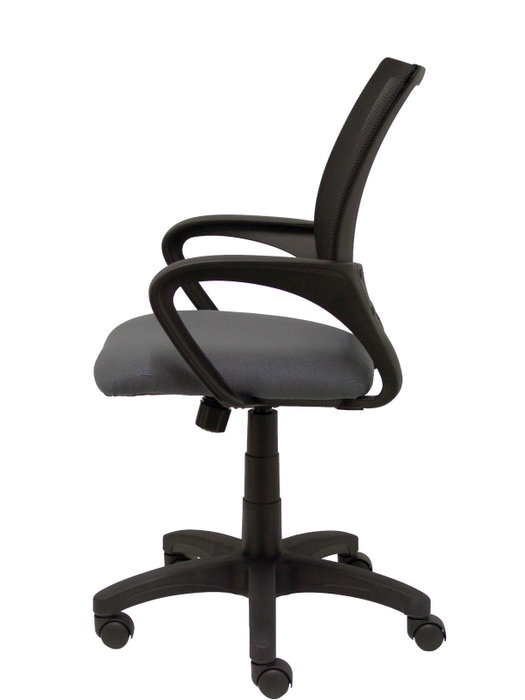 Chaise Vianos Mécanisme d'inclinaison tissu Gris foncé Maille Noir Structure polyamide noire Accoudoirs fixes Sans appui-tête Roulettes en nylon 50 mm