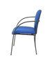 Silla Hellín tapizada con Tela color Azul. Brazos fijos