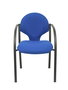 Silla Hellín tapizada con Tela color Azul. Brazos fijos