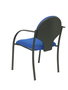 Silla Hellín tapizada con Tela color Azul. Brazos fijos
