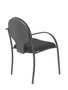 Silla Hellín tapizada con Tela color Negro. Brazos fijos