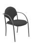 Silla Hellín tapizada con Tela color Negro. Brazos fijos
