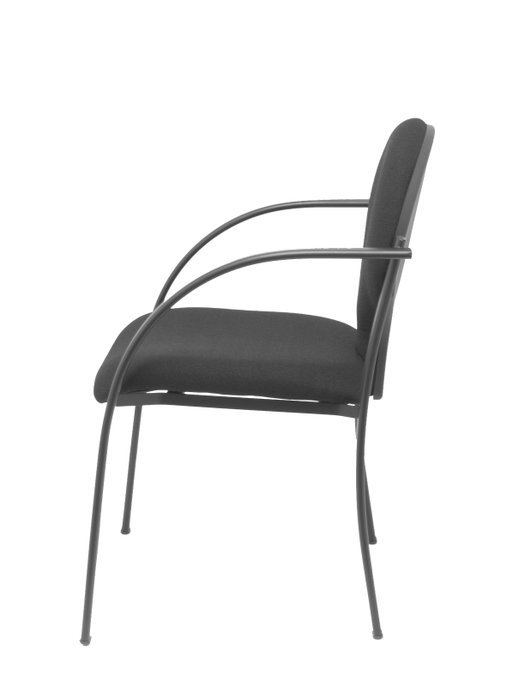 Silla Hellín tapizada con Tela color Negro. Brazos fijos Silla Hellín tapizada con Tela color Negro. Brazos fijos