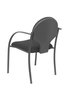 Silla Hellín tapizada con Tela color Negro. Brazos fijos