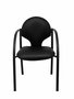 Silla Hellín tapizada con Similpiel color Negro. Brazos fijos