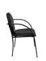 Silla Hellín tapizada con Similpiel color Negro. Brazos fijos