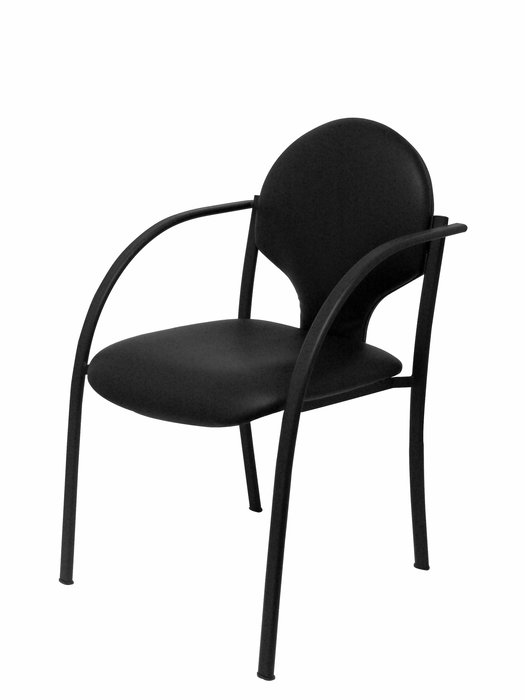 Silla Hellín tapizada con Similpiel color Negro. Brazos fijos Silla Hellín tapizada con Similpiel color Negro. Brazos fijos