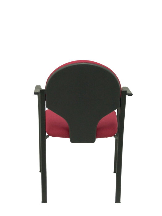 Piqueras Y Crespo Hellín Chaise de Bureau en Tissu Granate avec Accoudoirs Fixes