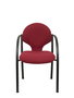Piqueras Y Crespo Hellín Chaise de Bureau en Tissu Granate avec Accoudoirs Fixes