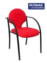 Piqueras Y Crespo Pack de 2 chaises Hellín rouges avec bras fixes, apilables