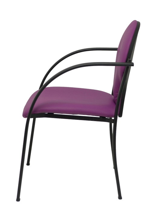 Piqueras Y Crespo Chaise Hellín, Similicuir Violet, Accoudoirs Fixes
