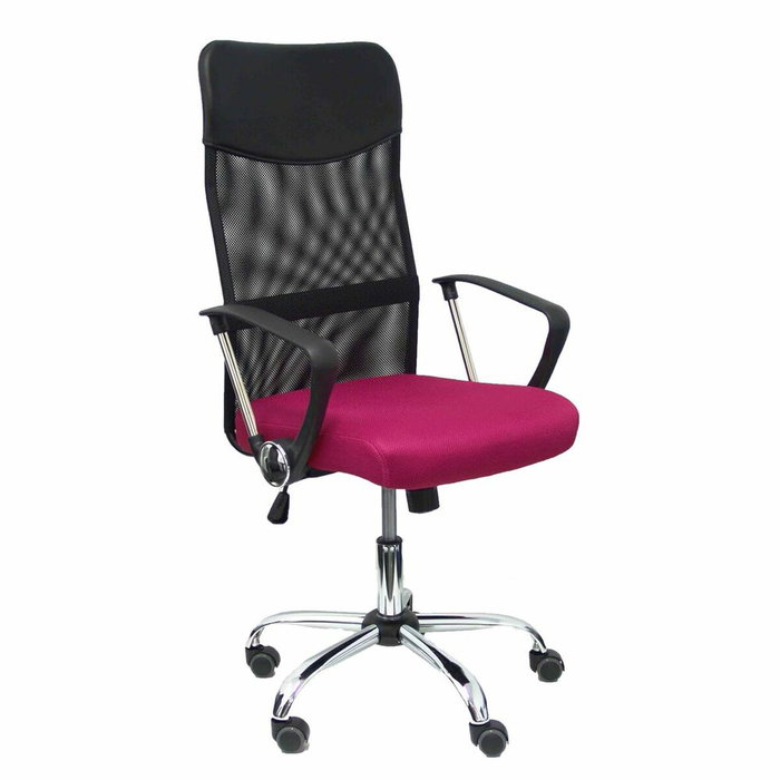 FORÖL Chaise de Bureau Gontar Noir Bordeaux avec Structure Chromée
