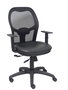 Chaise Jorquera Synchrone/Traslack cuir écologique Noir Structure polyamide noire Accoudoir 1D Sans appui-tête Roulettes en nylon 50 mm