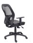 Chaise Jorquera Synchrone/Traslack cuir écologique Noir Structure polyamide noire Accoudoir 1D Sans appui-tête Roulettes en nylon 50 mm