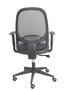 Chaise Cilanco Synchro 3 positions tissu Gris foncé Maille Noir Base pyramidale noire Accoudoir 1D Sans appui-tête Roulettes pour moquette