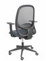 Chaise Cilanco Synchro 3 positions tissu Gris foncé Maille Noir Base pyramidale noire Accoudoir 1D Sans appui-tête Roulettes pour moquette