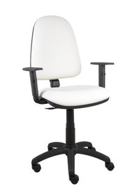 PIQUERAS Y CRESPO Chaise de bureau Aýna, Simili cuir blanc
