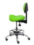 Tabouret Zarza Asynchrone Cuir écologique Vert pistache Structure chromée Sans accoudoirs Sans appui-tête Roulettes pour moquette