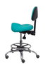 Tabouret Zarza Asynchrone Cuir écologique Turquoise Structure chromée Sans accoudoirs Sans appui-tête Roulettes pour moquette